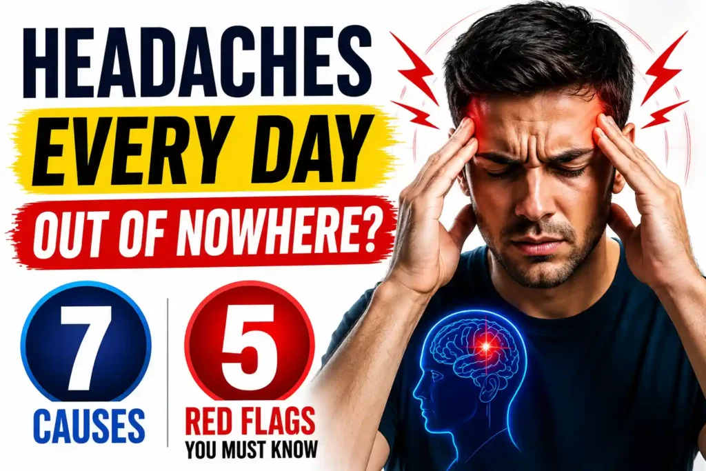 Why Am I Getting Headaches Every Day thumbnail showing sudden daily headache causes and red flags