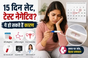 Period 15 दिन Late और Pregnancy Test Negative कारण और अगला कदम