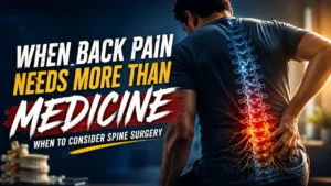 Patient with severe lower back pain showing lumbar nerve compression before spine surgery consultation in Chandigarh