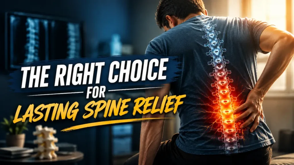 Patient with severe lower back pain and lumbar nerve compression representing spine surgery in Punjab